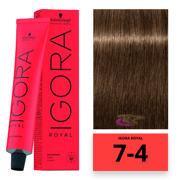 Schwarzkopf - Tinte Igora Royal 7/4 Rubio Medio Beige 60 ml