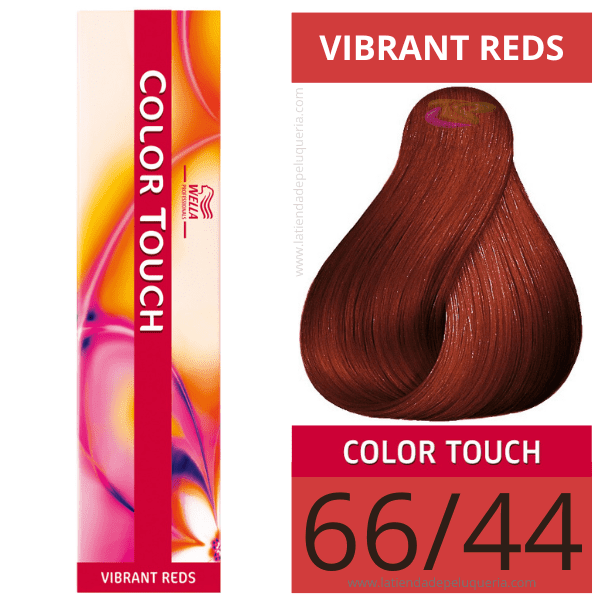 Wella - Baño COLOR TOUCH Vibrant Reds 66/44 Rubio Oscuro Intenso Cobrizo (sin amoníaco) de 60 ml