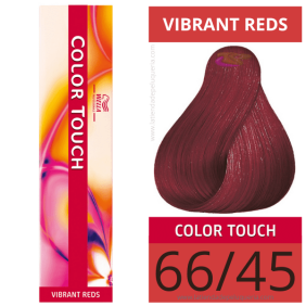 Wella - Baño COLOR TOUCH Vibrant Reds 66/45 Rubio Oscuro Intenso Cobrizo Caoba (sin amoníaco) de 60 ml