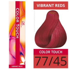 Wella - Baño COLOR TOUCH Vibrant Reds 77/45 Rubio Medio Intenso Cobrizo Caoba (sin amoníaco) de 60 ml