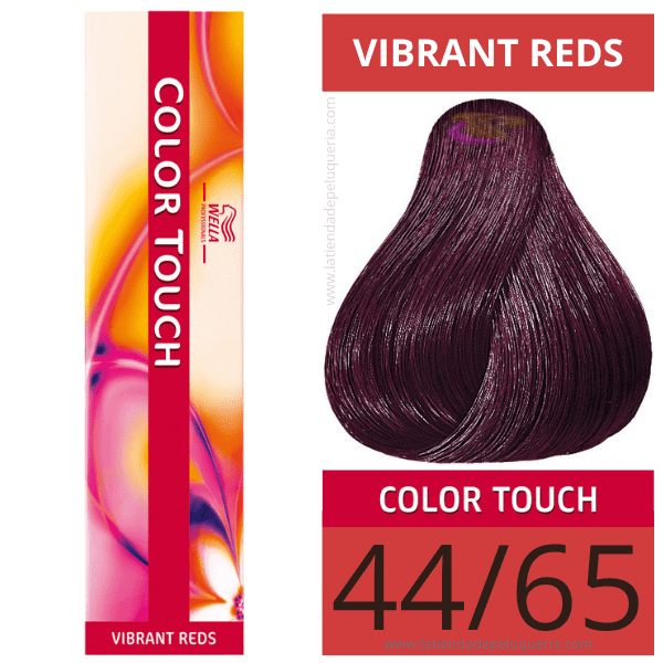 Wella - Baño COLOR TOUCH Vibrant Reds 44/65 Castaño Medio Intenso Violeta Caoba (sin amoníaco) de 60 ml