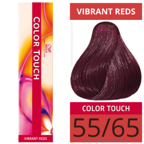 Wella - Baño COLOR TOUCH Vibrant Reds 55/65 Castaño Claro Intenso Violeta Caoba (sin amoníaco) de 60 ml