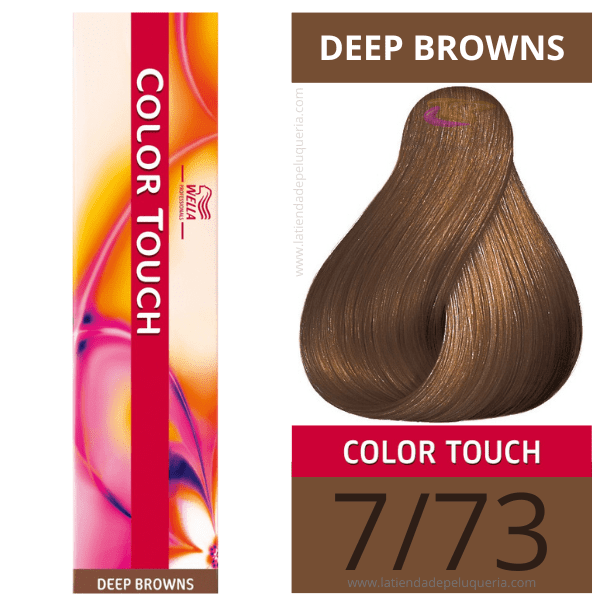 Wella - Baño COLOR TOUCH Deep Browns 7/73 Rubio Medio Marrón Dorado (sin amoníaco) de 60 ml