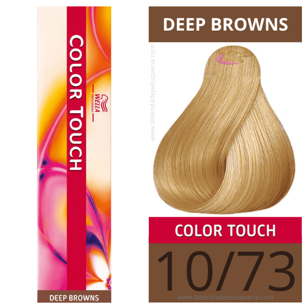 Wella - Baño COLOR TOUCH Deep Browns 10/73 Rubio Super Claro Marrón Dorado (sin amoníaco) de 60 ml