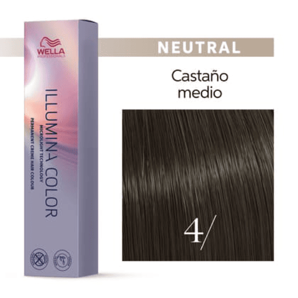 Wella - Tinte Illumina Color 4/ Castaño Medio 60 ml