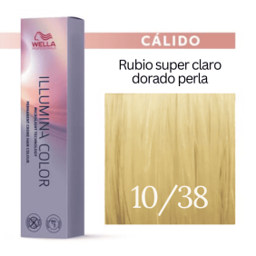 Wella - Tinte Illumina Color 10/38 Rubio Super Claro Dorado Perla 60 ml