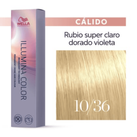 Wella - Tinte Illumina Color 10/36 Rubio Super Claro Dorado Violeta 60 ml