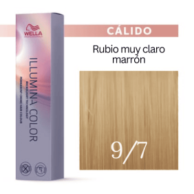 Wella - Tinte Illumina Color 9/7 Rubio Muy Claro Marrón 60 ml