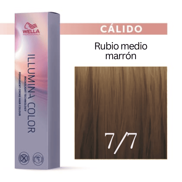 Wella - Tinte Illumina Color 7/7 Rubio Medio Marrón 60 ml