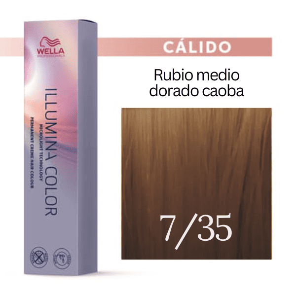 Wella - Tinte Illumina Color 7/35 Rubio Medio Dorado Caoba 60 ml