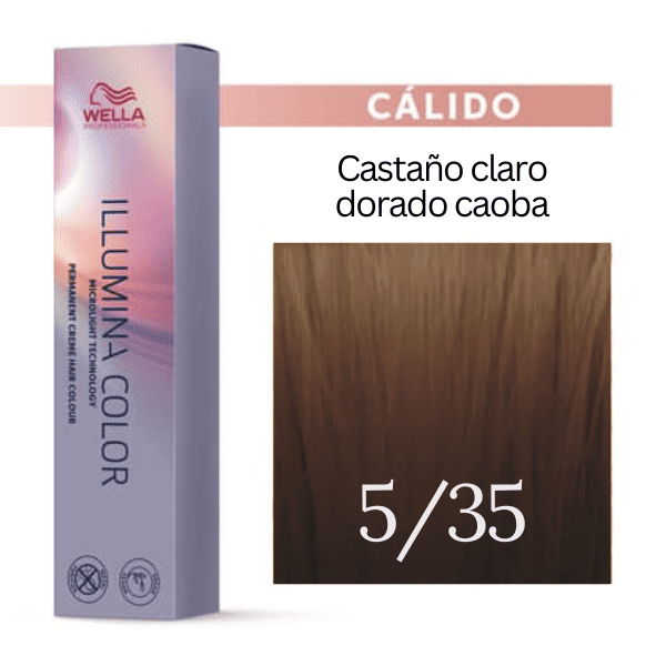 Wella - Tinte Illumina Color 5/35 Castaño Claro Dorado Caoba 60 ml