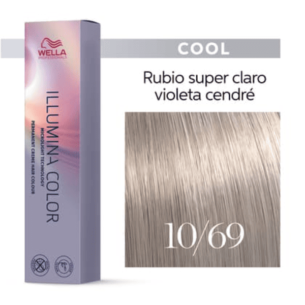 Wella - Tinte Illumina Color 10/69 Rubio Super Claro Violeta Cendré 60 ml