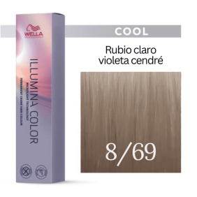 Wella - Tinte Illumina Color 8/69 Rubio Claro Violeta Cendré 60 ml