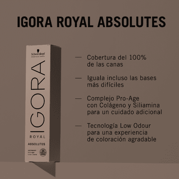 Schwarzkopf - Tinte Igora Royal Absolutes 8/50 Rubio Claro Dorado Natural 60 ml 