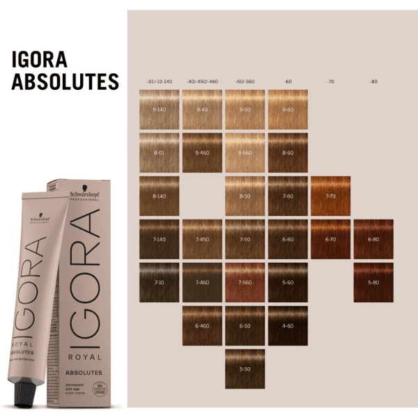 Schwarzkopf - Tinte Igora Royal Absolutes 8/50 Rubio Claro Dorado Natural 60 ml 