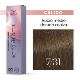 Wella - Tinte Illumina Color 7/31 Rubio Medio Dorado Ceniza 60 ml