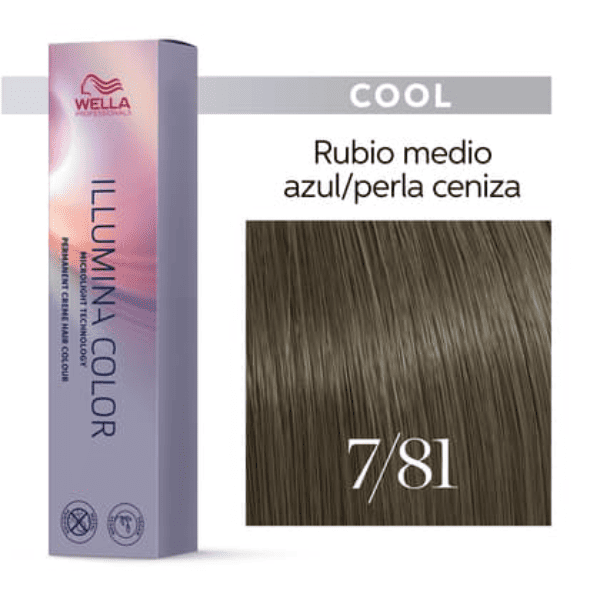 Wella - Tinte Illumina Color 7/81 Rubio Medio Perla Ceniza 60 ml