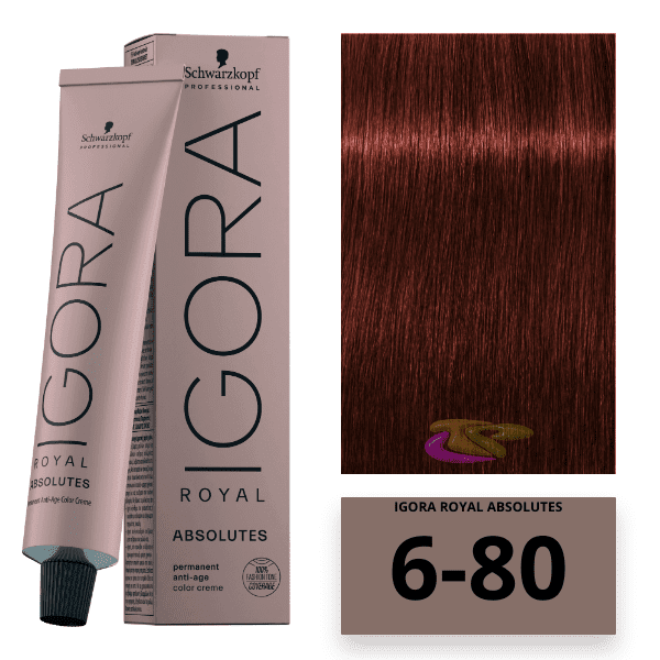 Schwarzkopf - Tinte Igora Royal Absolutes 6/80 Rubio Oscuro Rojo Natural 60 ml