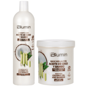 Blumin - Pack Oferta Aceite de Coco y Bambú Orgánico (para cabellos normales a secos) (Champú 1000 ml + Mascarilla 70...