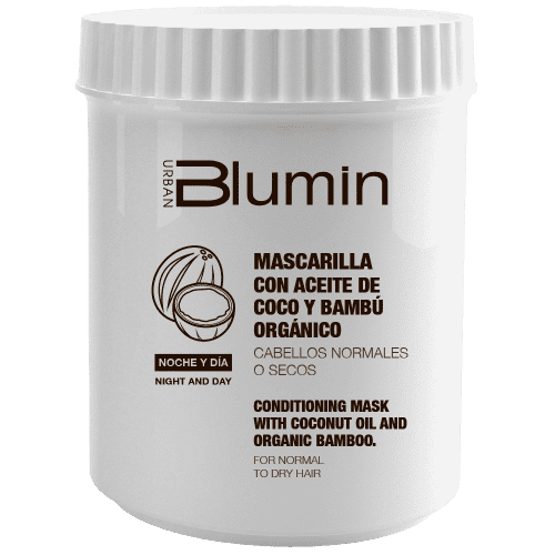 Blumin - Pack Oferta Aceite de Coco y Bambú Orgánico (para cabellos normales a secos) (Champú 1000 ml + Mascarilla 700 ml)