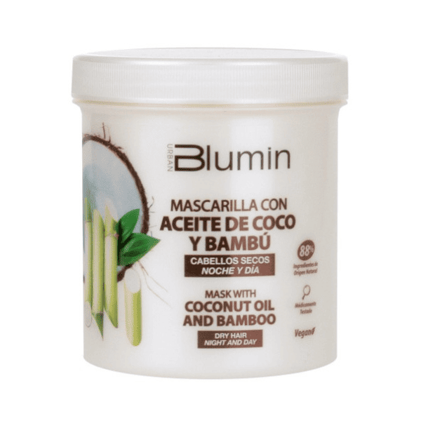 Blumin - Pack Oferta Aceite de Coco y Bambú Orgánico (para cabellos normales a secos) (Champú 1000 ml + Mascarilla 700 ml)