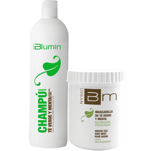 Blumin Urban - Pack Oferta Té Verde y Menta (champú 1000 ml + mascarilla 700 ml)