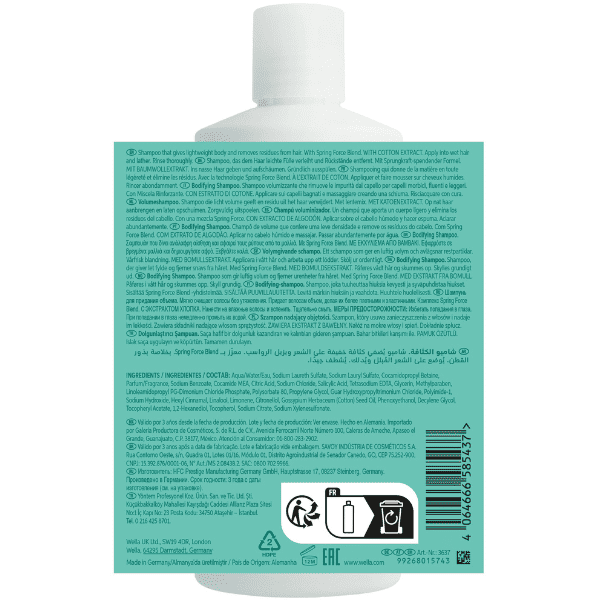 Wella Invigo - Champú VOLUME BOOST cabello fino y sin volumen 500 ml