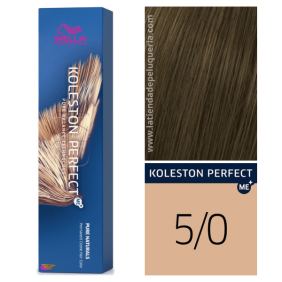 Wella - Tinte Koleston Perfect ME+ Pure Naturals 5/0 Castaño Claro Intenso (base fría) 60 ml