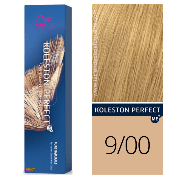 Wella - Tinte Koleston Perfect ME+ Pure Naturals 9/00 Rubio Muy Claro Natural (base cálida) 60 ml