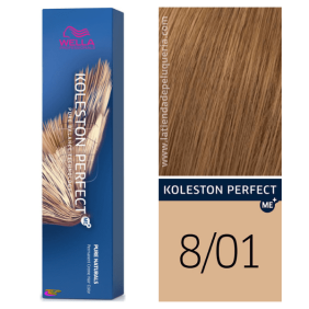 Wella - Tinte Koleston Perfect ME+ Pure Naturals 8/01 Rubio Claro Natural Ceniza 60 ml