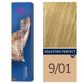 Wella - Tinte Koleston Perfect ME+ Pure Naturals 9/01 Rubio Muy Claro Natural Ceniza 60 ml