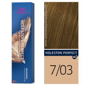 Wella - Tinte Koleston Perfect ME+ Pure Naturals 7/03 Rubio Medio Natural Dorado 60 ml