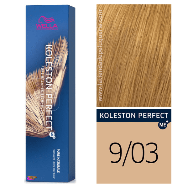 Wella - Tinte Koleston Perfect ME+ Pure Naturals 9/03 Rubio Muy Claro Natural Dorado 60 ml