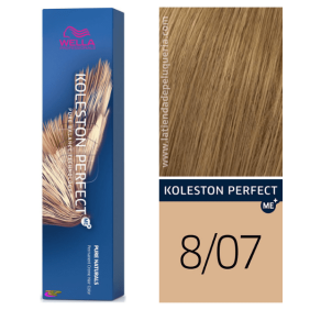 Wella - Tinte Koleston Perfect ME+ Pure Naturals 8/07 Rubio Claro Natural Marrón 60 ml