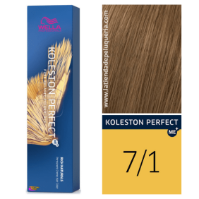 Wella - Tinte Koleston Perfect ME+ Rich Naturals 7/1 Rubio Medio Ceniza 60 ml