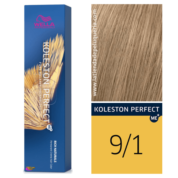 Wella - Tinte Koleston Perfect ME+ Rich Naturals 9/1 Rubio Muy Claro Ceniza 60 ml