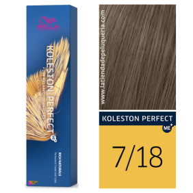 Wella - Tinte Koleston Perfect ME+ Rich Naturals 7/18 Rubio Medio Ceniza Perla 60 ml