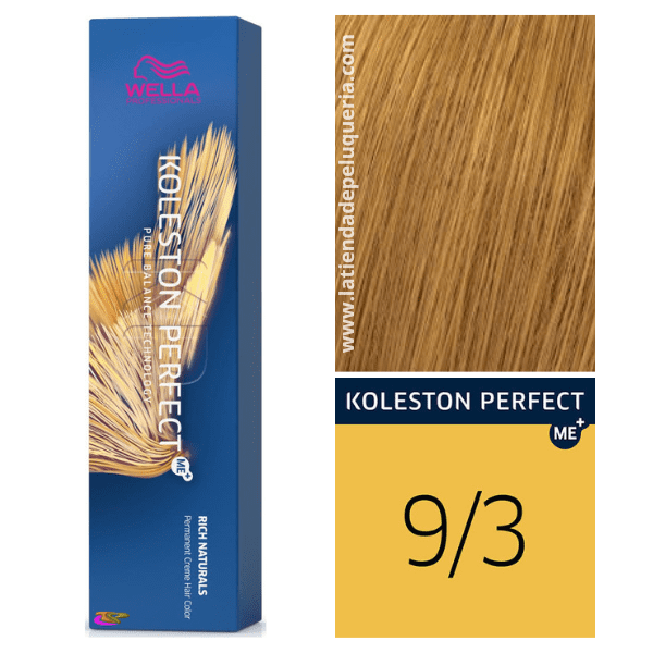 Wella - Tinte Koleston Perfect ME+ Rich Naturals 9/3 Rubio Muy Claro Dorado 60 ml