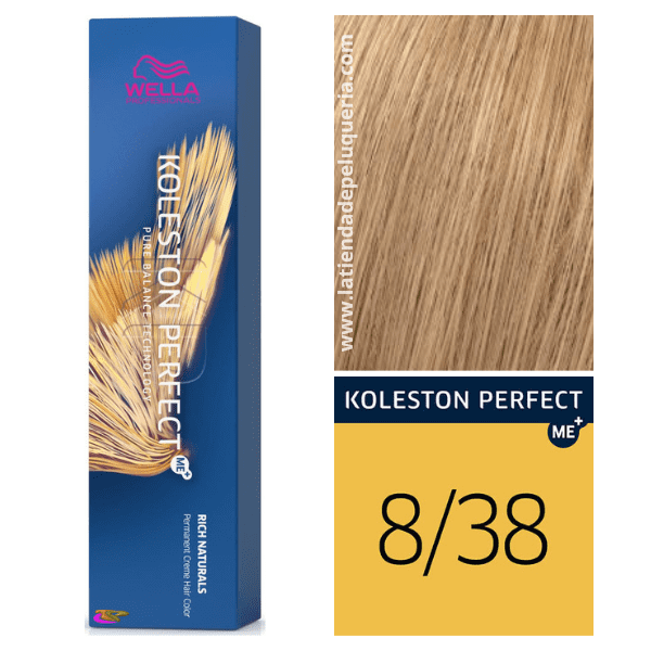 Wella - Tinte Koleston Perfect ME+ Rich Naturals 8/38 Rubio Claro Dorado Perla 60 ml