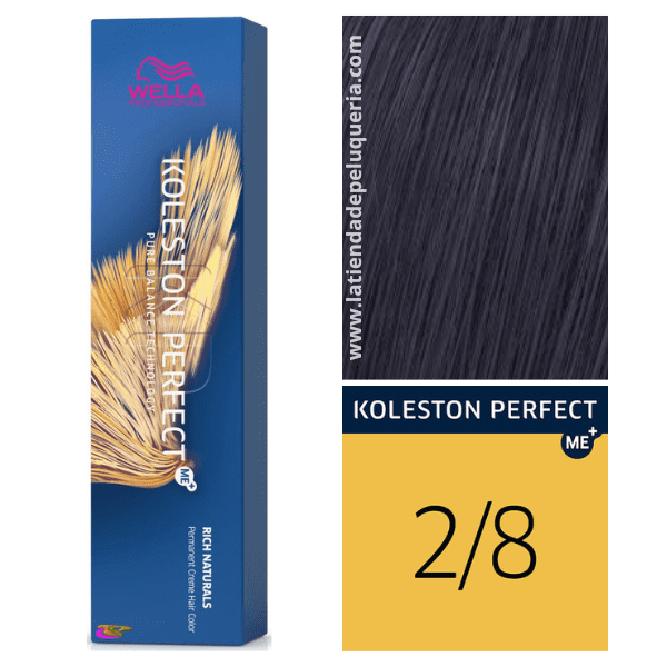 Wella - Tinte Koleston Perfect ME+ Rich Naturals 2/8 Negro Azulado 60 ml