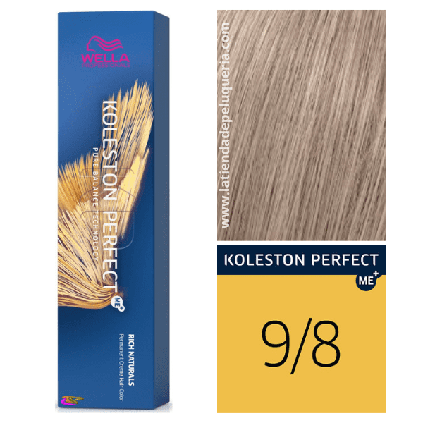 Wella - Tinte Koleston Perfect ME+ Rich Naturals 9/8 Rubio Muy Claro Perla 60 ml