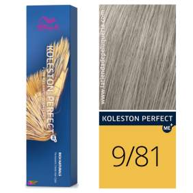 Wella - Tinte Koleston Perfect ME+ Rich Naturals 9/81 Rubio Muy Claro Perla Ceniza 60 ml