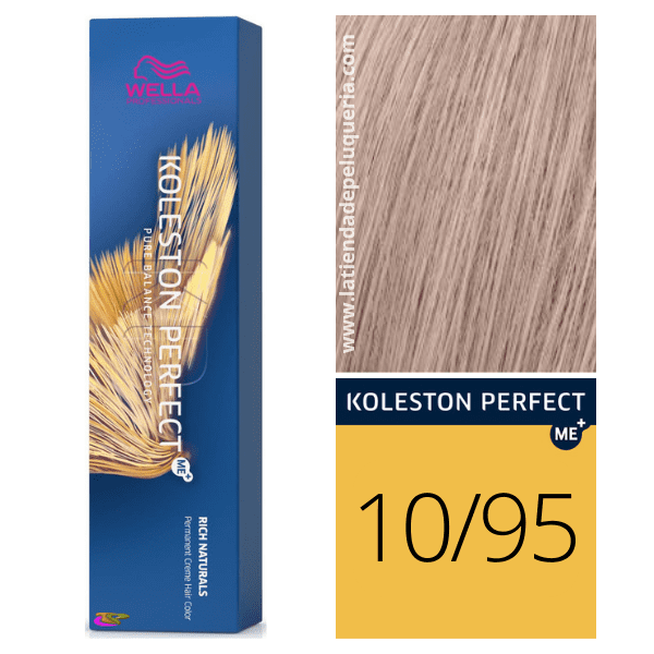 Wella - Tinte Koleston Perfect ME+ Rich Naturals 10/95 Rubio Super Claro Cendré Caoba 60 ml