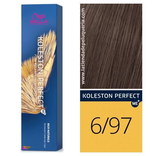 Wella - Tinte Koleston Perfect ME+ Rich Naturals 6/97 Rubio Oscuro Cendré Marrón 60 ml