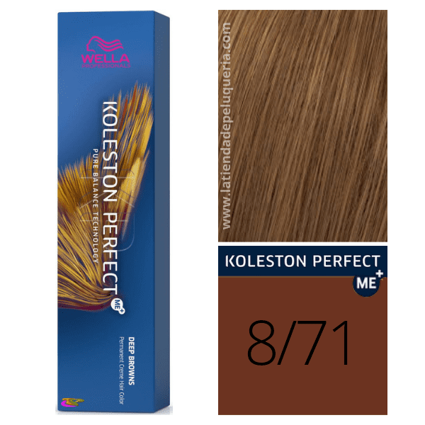 Wella - Tinte Koleston Perfect ME+ Deep Browns 8/71 Rubio Claro Marrón Ceniza 60 ml