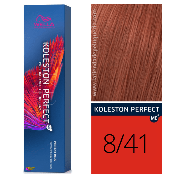 Wella - Tinte Koleston Perfect ME+ Vibrant Reds 8/41 Rubio Claro Cobrizo Ceniza 60 ml