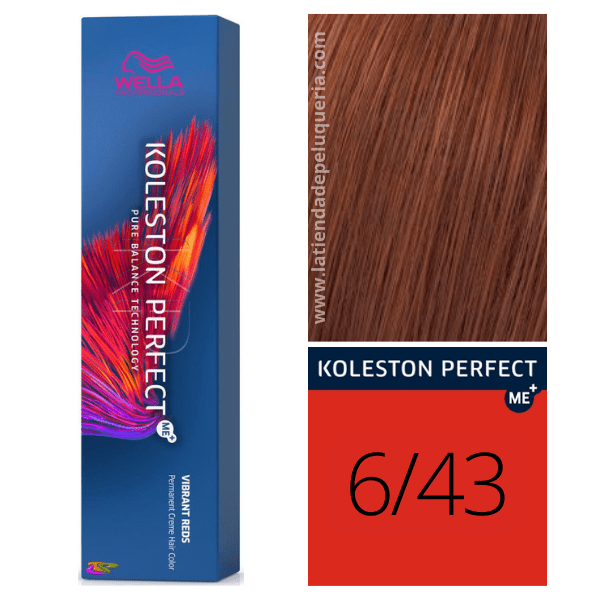Wella - Tinte Koleston Perfect ME+ Vibrant Reds 6/43 Rubio Oscuro Cobrizo Dorado 60 ml