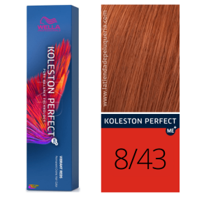 Wella - Tinte Koleston Perfect ME+ Vibrant Reds 8/43 Rubio Claro Cobrizo Dorado 60 ml