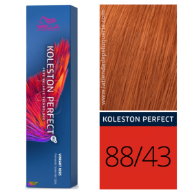 Wella - Tinte Koleston Perfect Vibrant Reds 88/43 Rubio Claro Intenso Cobrizo Dorado de 60 ml