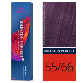 Wella - Tinte Koleston Perfect Vibrant Reds 55/66 Castaño Claro Intenso Violeta Intenso de 60 ml